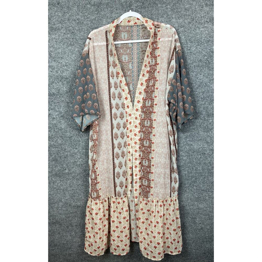 Beautiful Nomad Maxi Duster Short Sleeve XL Beach Coverup